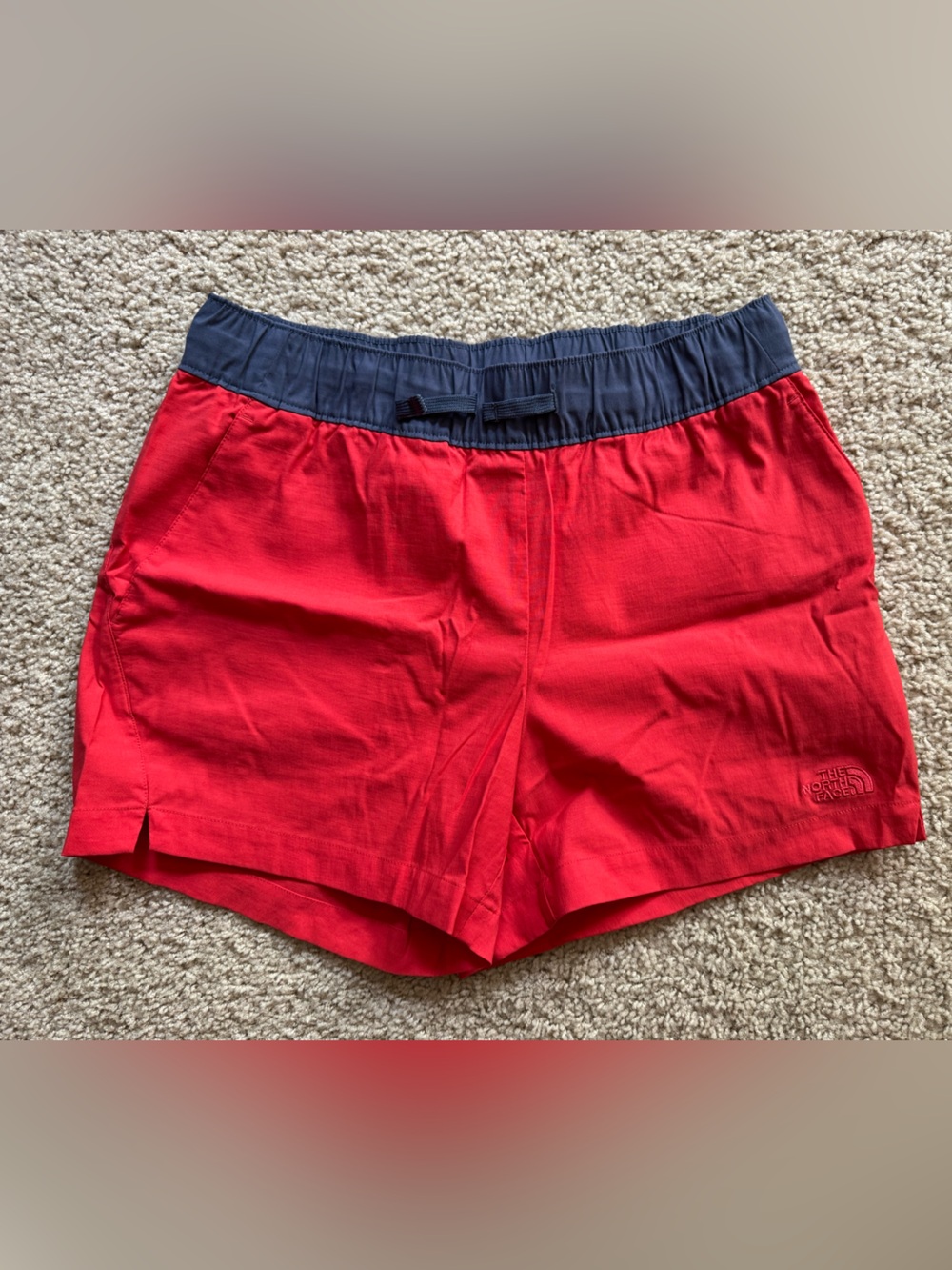 The North Face Red Elastic Waist Athletic Shorts